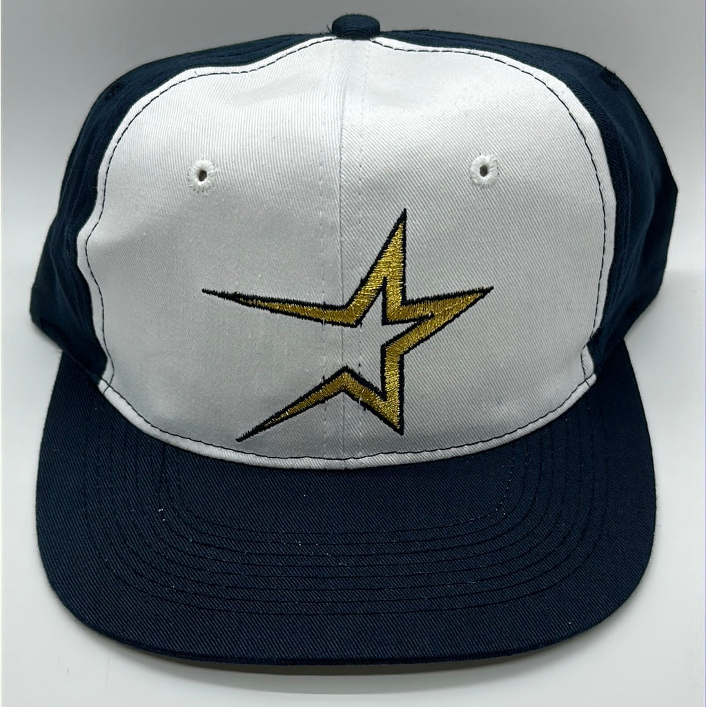 White Navy Gold Star Houston Astros MLB Snapback