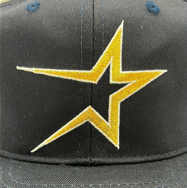 Navy Twill Houston Astros Vintage Gold Star 90s MLB Snapback