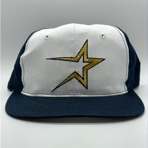 White Navy Gold Star Houston Astros MLB Snapback