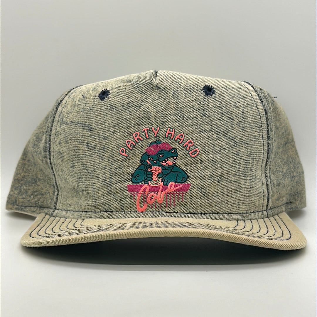 White Wash Party Hard Café Gator Snapback