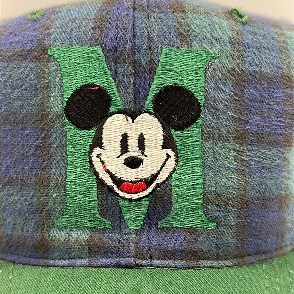 Plaid Green Blue Mickey Mouse “M” Snapback