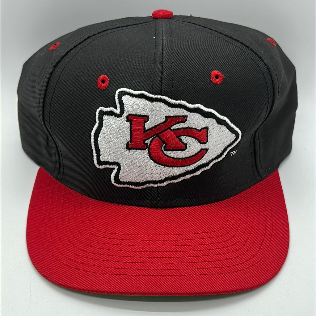 Vintage 90s Logo 7 NFL Kansas City Chiefs Snapback Hat Cap Black