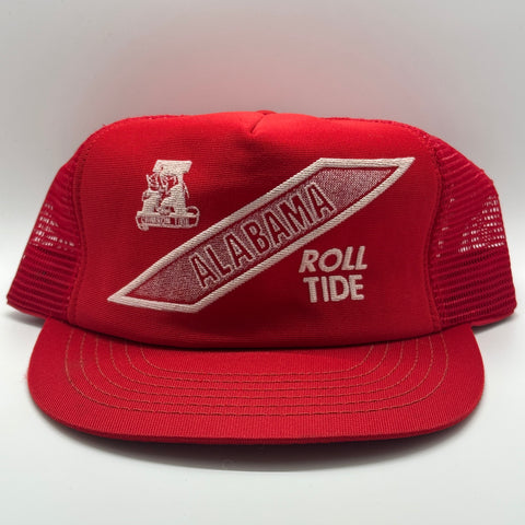 1980s University of Alabama Roll Tide Crimson Red Trucker Snapback