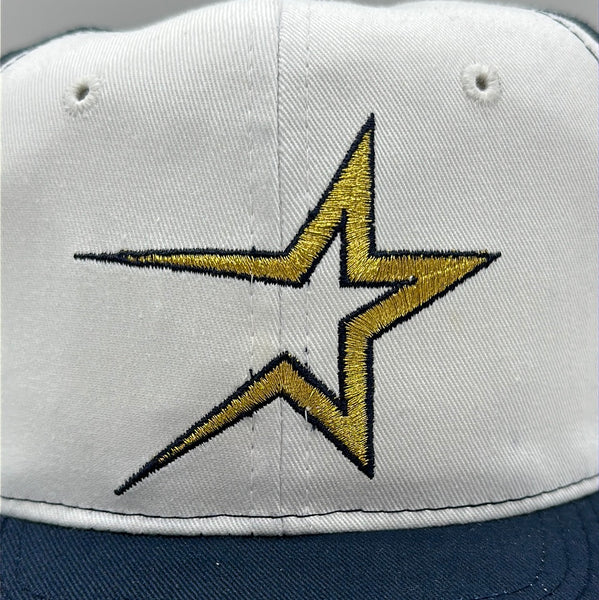 White Navy Gold Star Houston Astros MLB Snapback