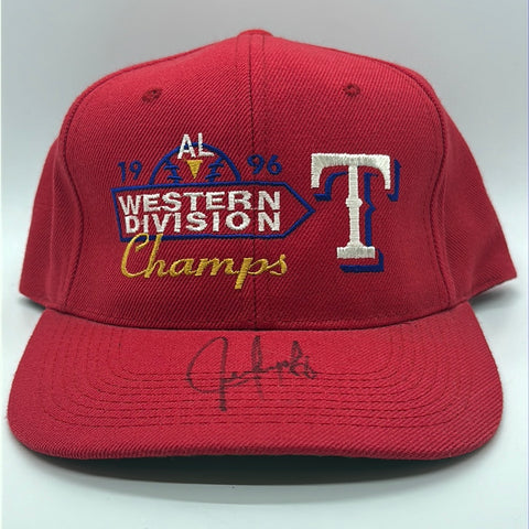 1996 AL Western Division Champions MLB Texas Rangers Juan Gonzalez Signed Snapback ￼