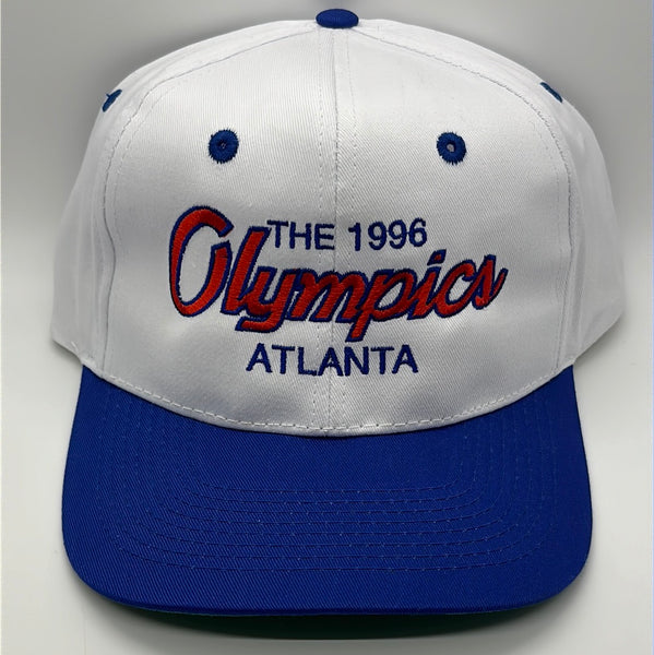 THE USA - Blue/White Twill Cobra Caps 1996 Olympics Script Snapback