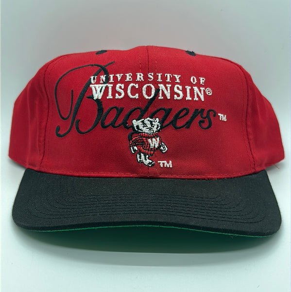 Red Twill University of Wisconsin Badgers Script Snapback