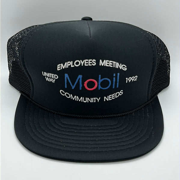 1992 Employees Meeting Mobil Foam Trucker Snapback