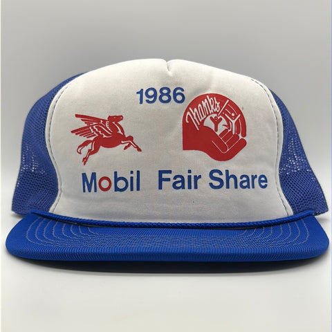1986 Mobil Fair Share Charity Trucker Snapback