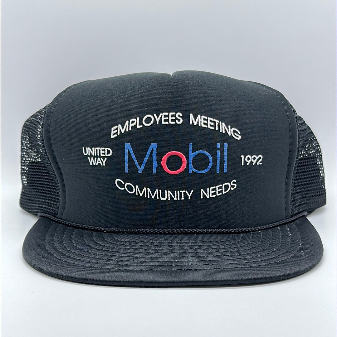 1992 Employees Meeting Mobil Foam Trucker Snapback