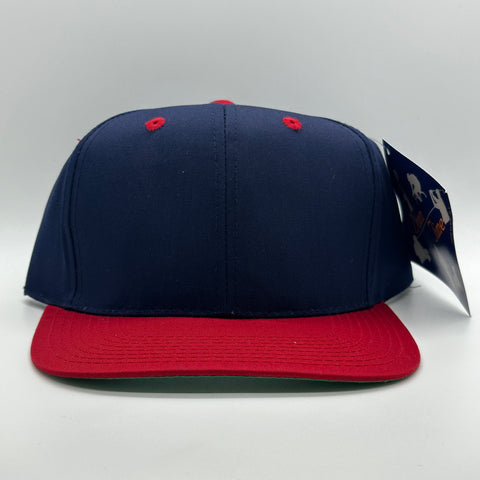 Navy and Red Vintage 90s Twill Blank Customizable Snapback