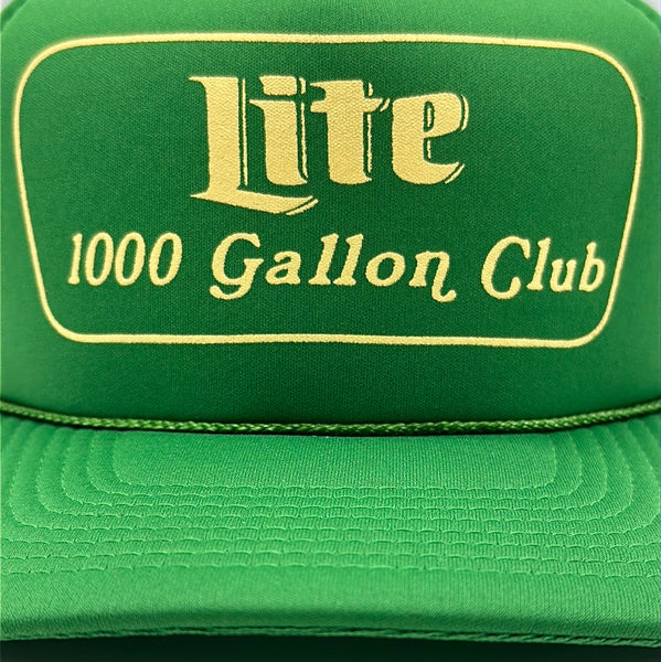 Green Miller Lite 1000 Gallon Club Rope Trucker Snapback